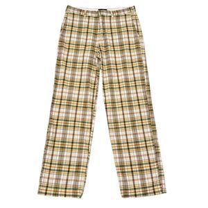 Vintage Abercrombie & Fitch Pants Mens Size 32 Green Yellow Plaid Chinos Y2K